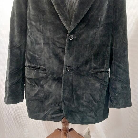 PERRY ELLIS! LUXE BLACK VELVET! 100% COTTON, PLUSH JACKET, BLAZER! SZ 42R - Picture 5 of 11